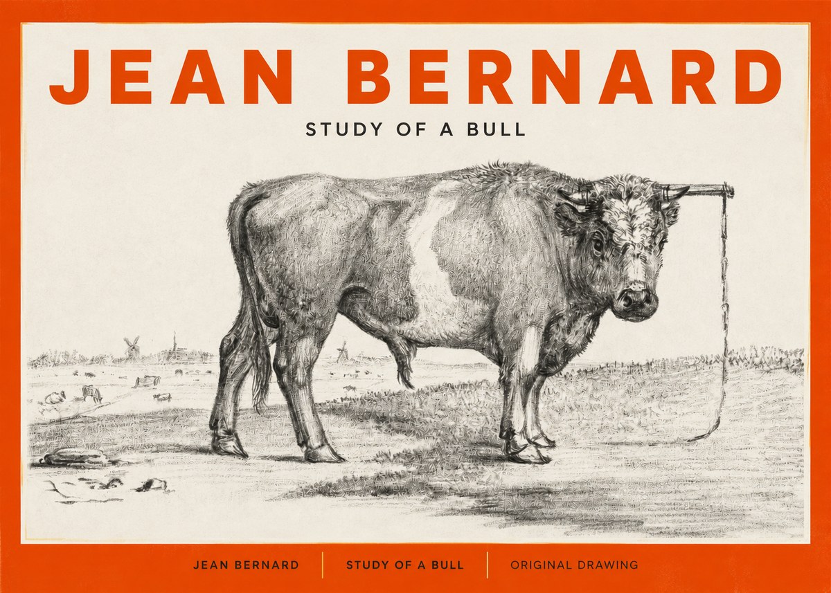 Jean Bernard Study of a Bull III No2 - Affiche