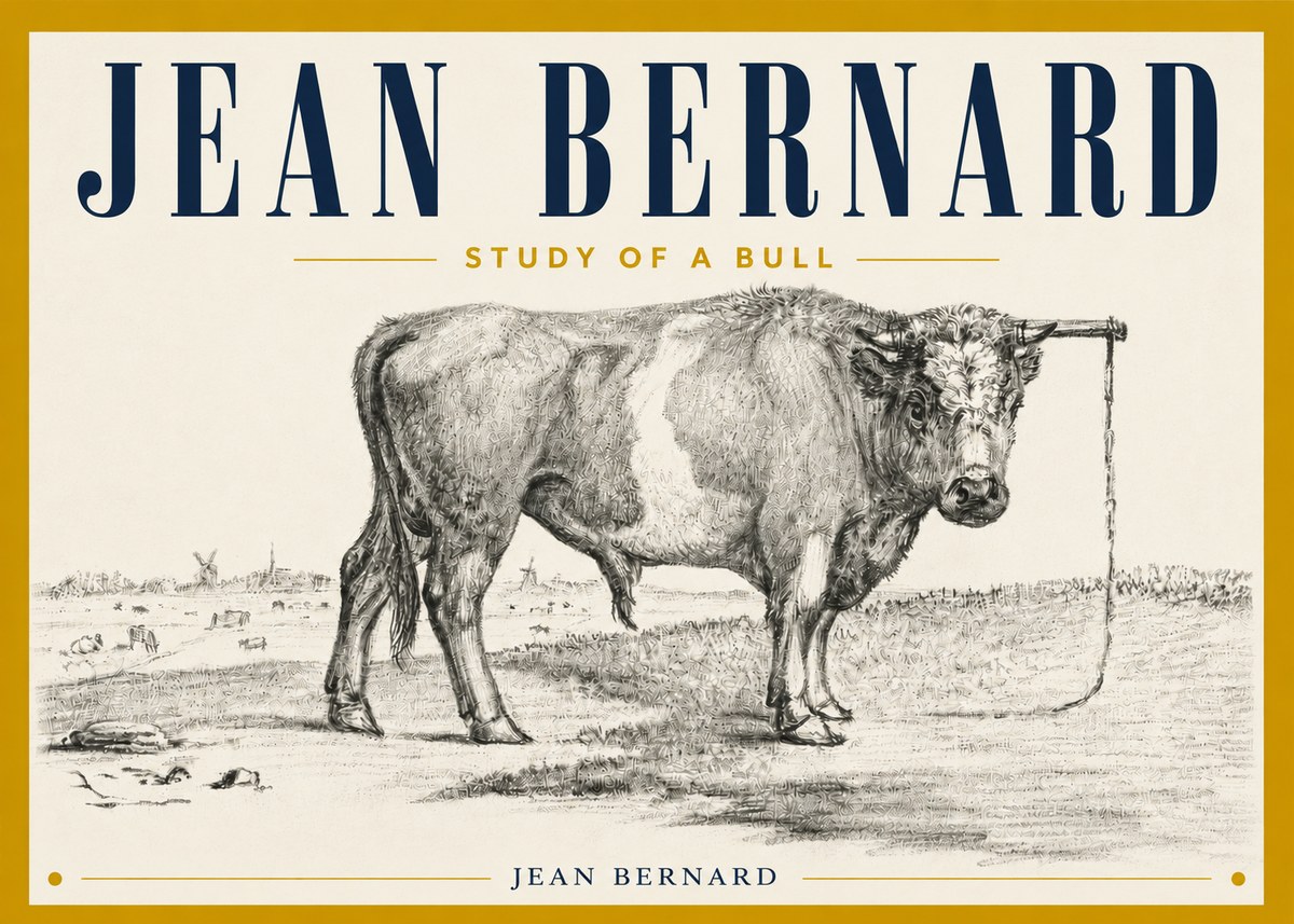 Jean Bernard Study of a Bull III No4 - Affiche