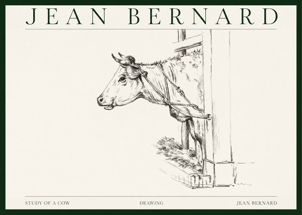 Jean Bernard Study of a Cow X No1 - Affiche