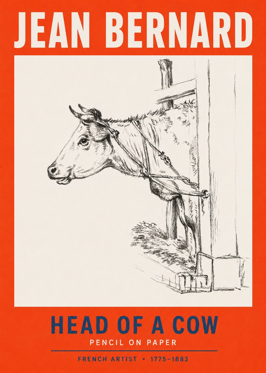 Jean Bernard Study of a Cow X No5 - Affiche