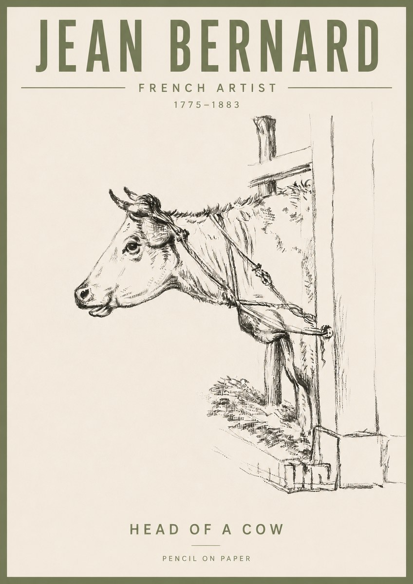 Jean Bernard Study of a Cow X No6 - Affiche