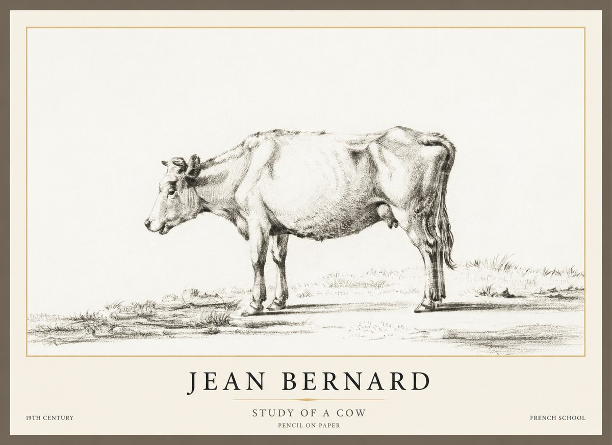 Jean Bernard Study of a Cow XI No1 - Affiche