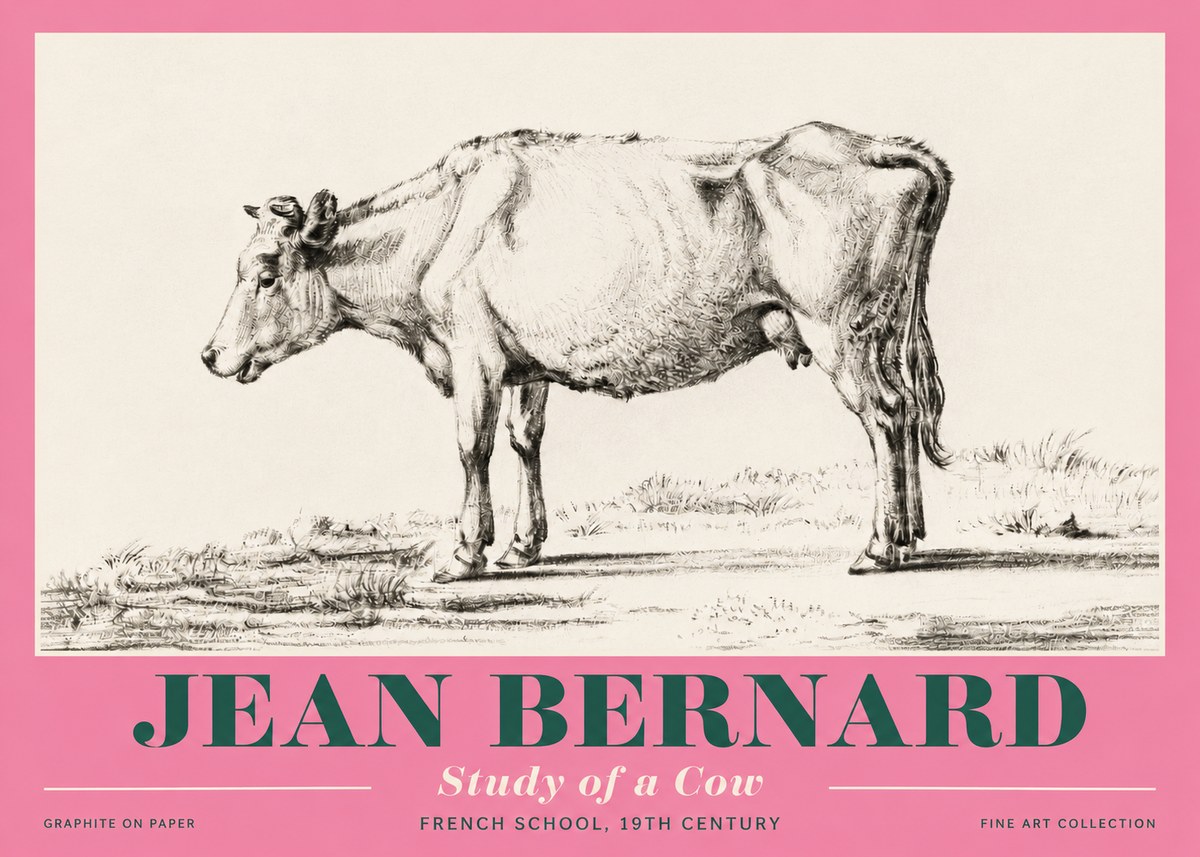 Jean Bernard Study of a Cow XI No4 - Affiche