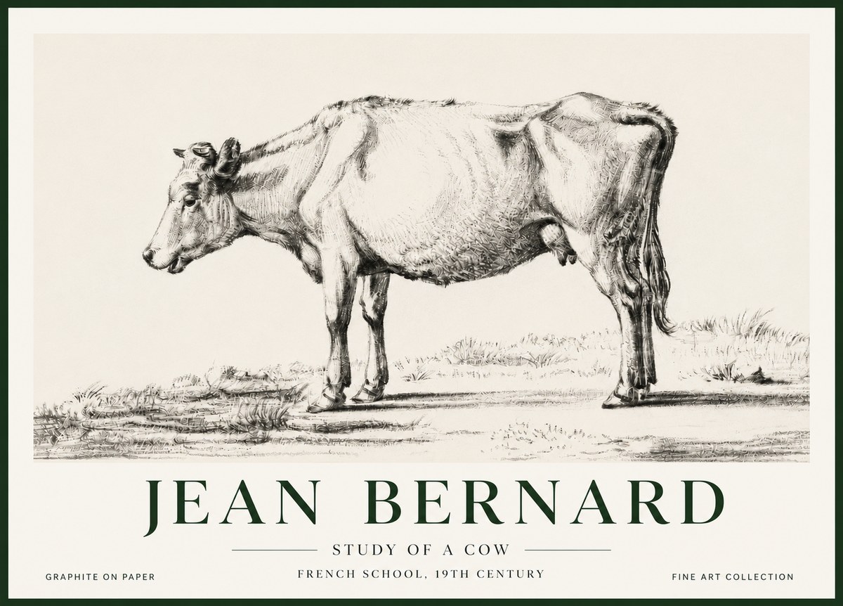 Jean Bernard Study of a Cow XI No5 - Affiche