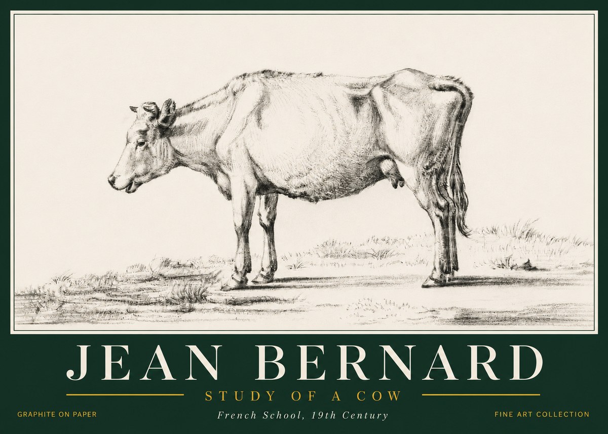 Jean Bernard Study of a Cow XI No6 - Affiche