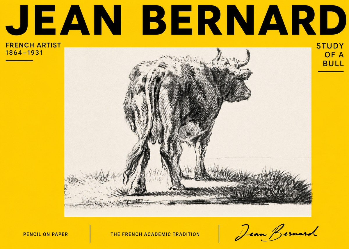 Jean Bernard Study of a Bull V No4 - Affiche
