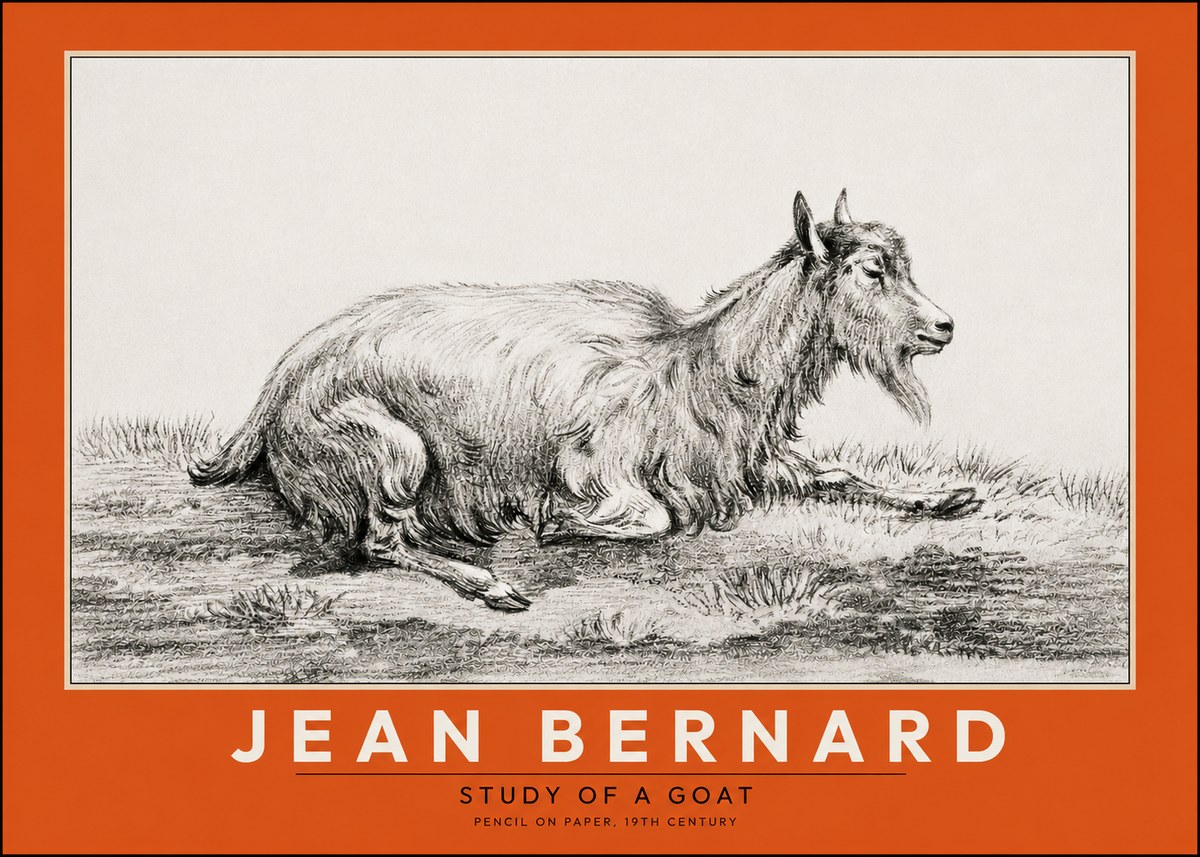 Jean Bernard Study of a Goat V No2 - Affiche