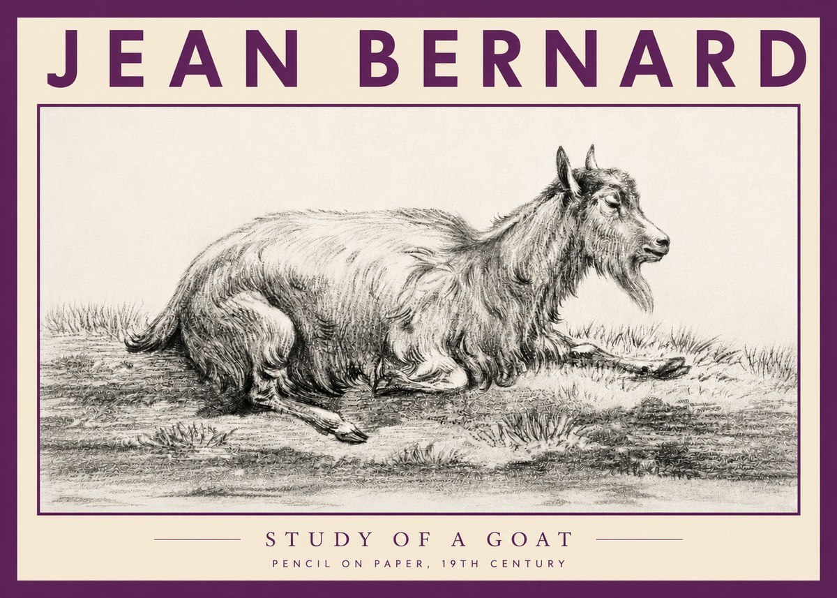Jean Bernard Study of a Goat V No3 - Affiche