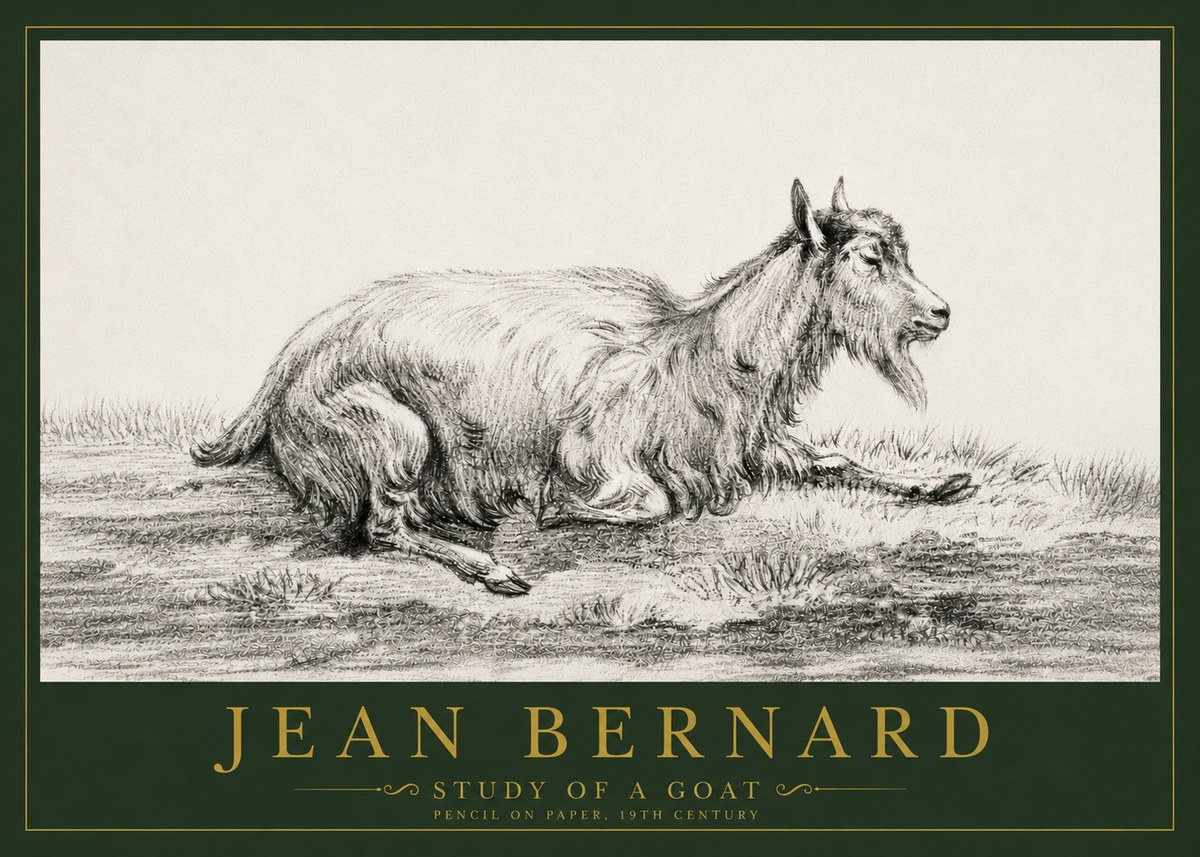 Jean Bernard Study of a Goat V No4 - Affiche