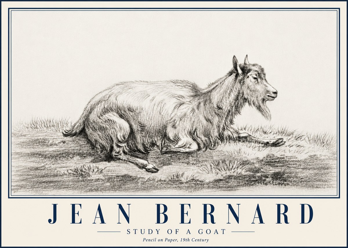 Jean Bernard Study of a Goat V No5 - Affiche