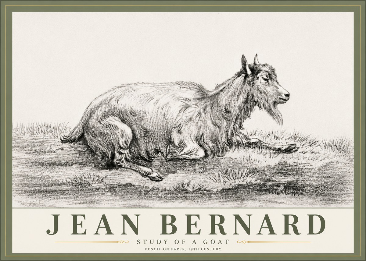 Jean Bernard Study of a Goat V No6 - Affiche