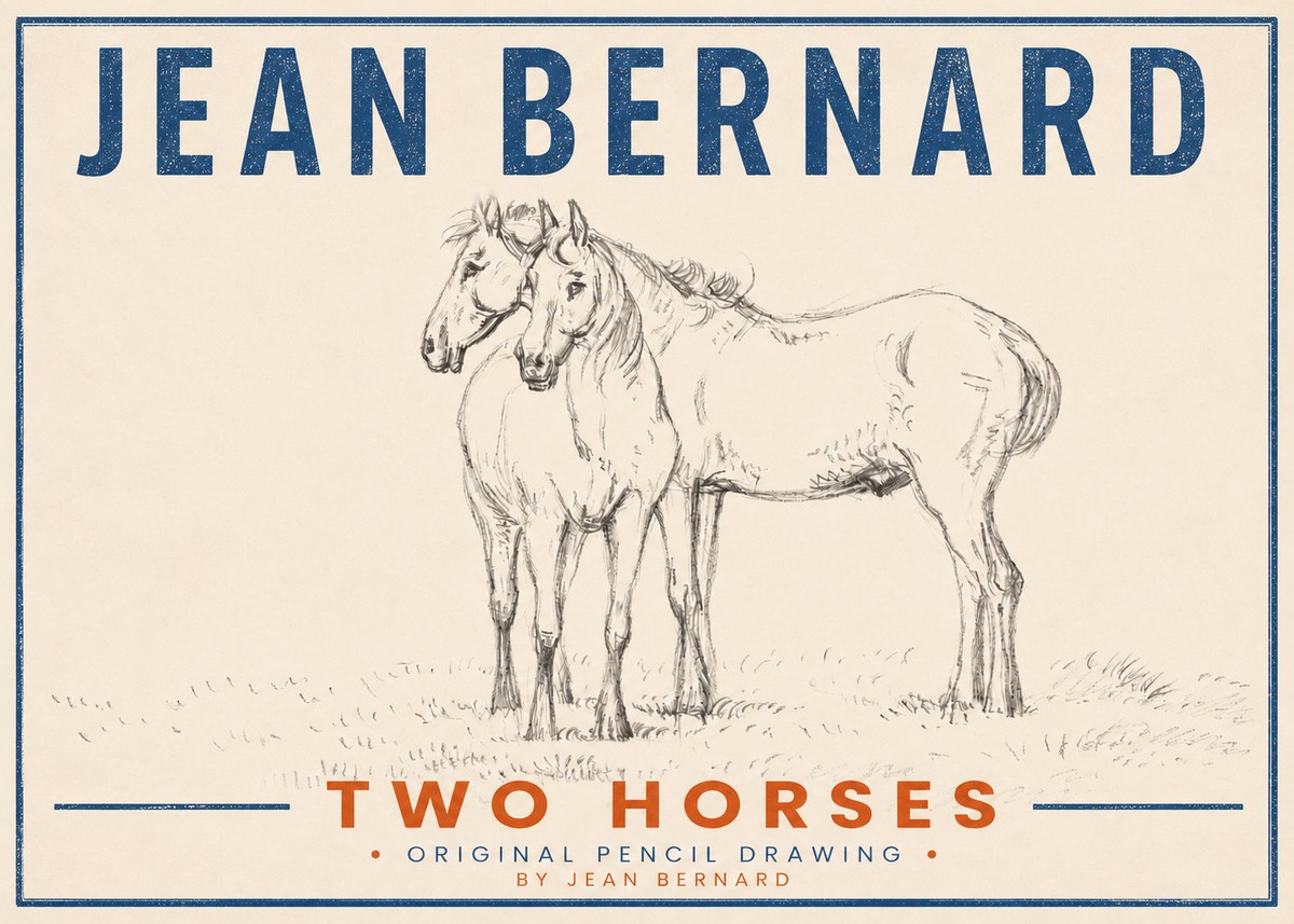 Jean Bernard Two Horses I No3 - Affiche