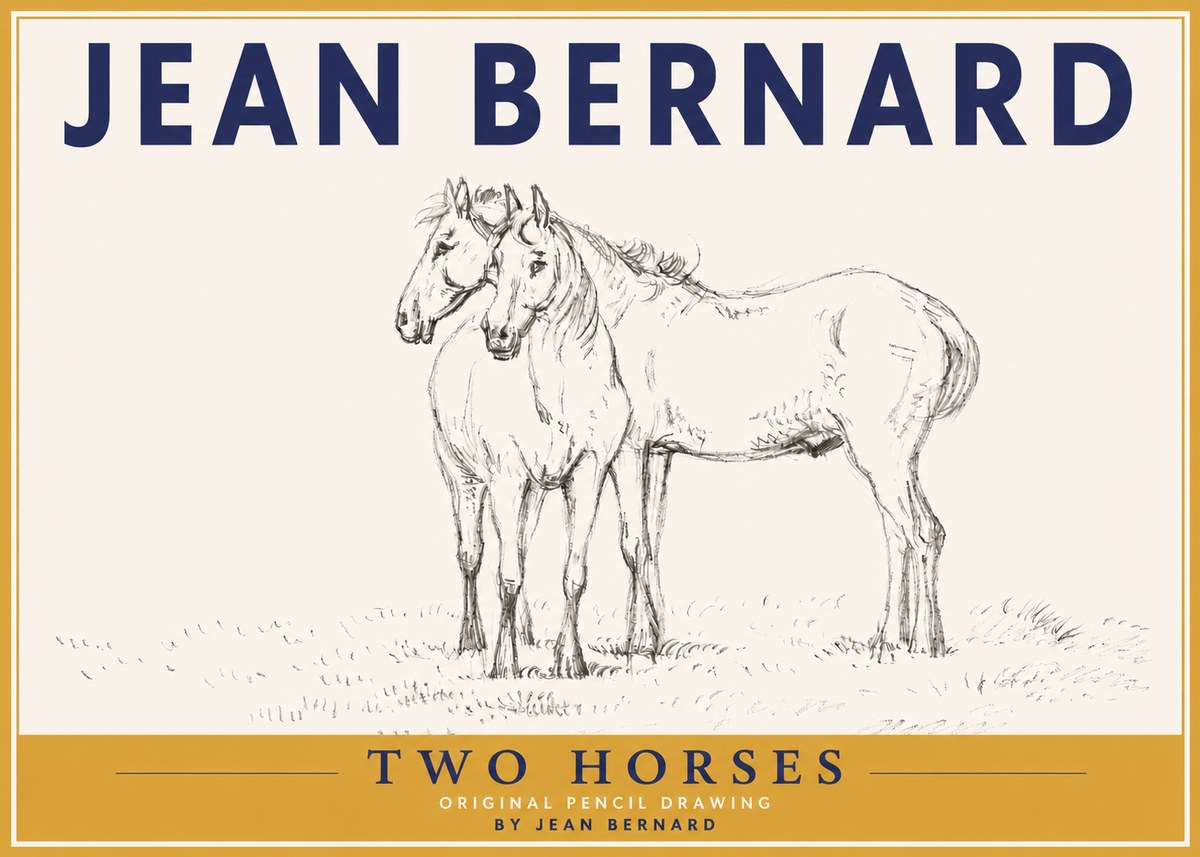 Jean Bernard Two Horses I No4 - Affiche