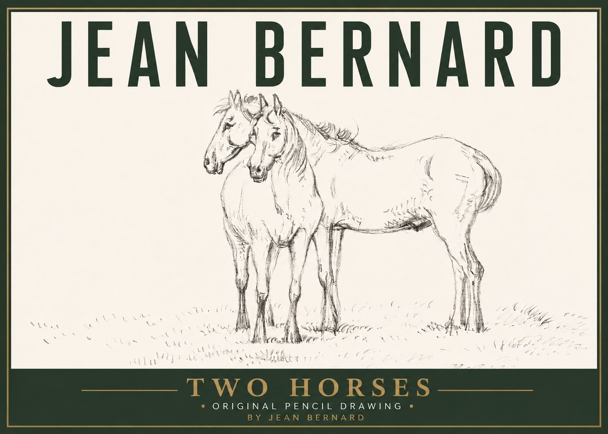Jean Bernard Two Horses I No5 - Affiche