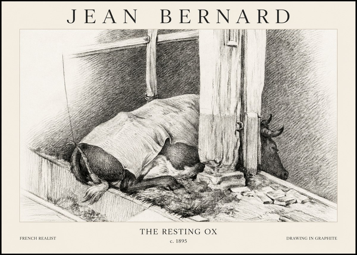 Jean Bernard The Resting Ox No1 - Affiche