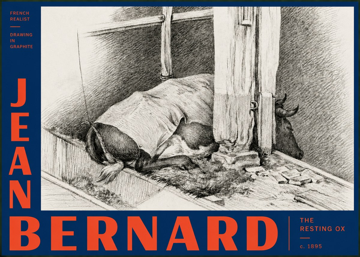 Jean Bernard The Resting Ox No3 - Affiche