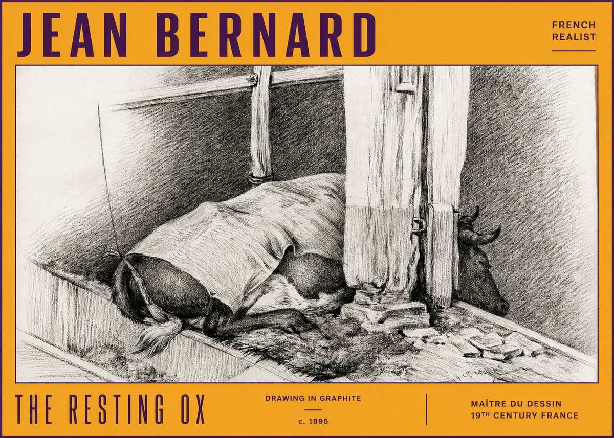 Jean Bernard The Resting Ox No4 - Affiche