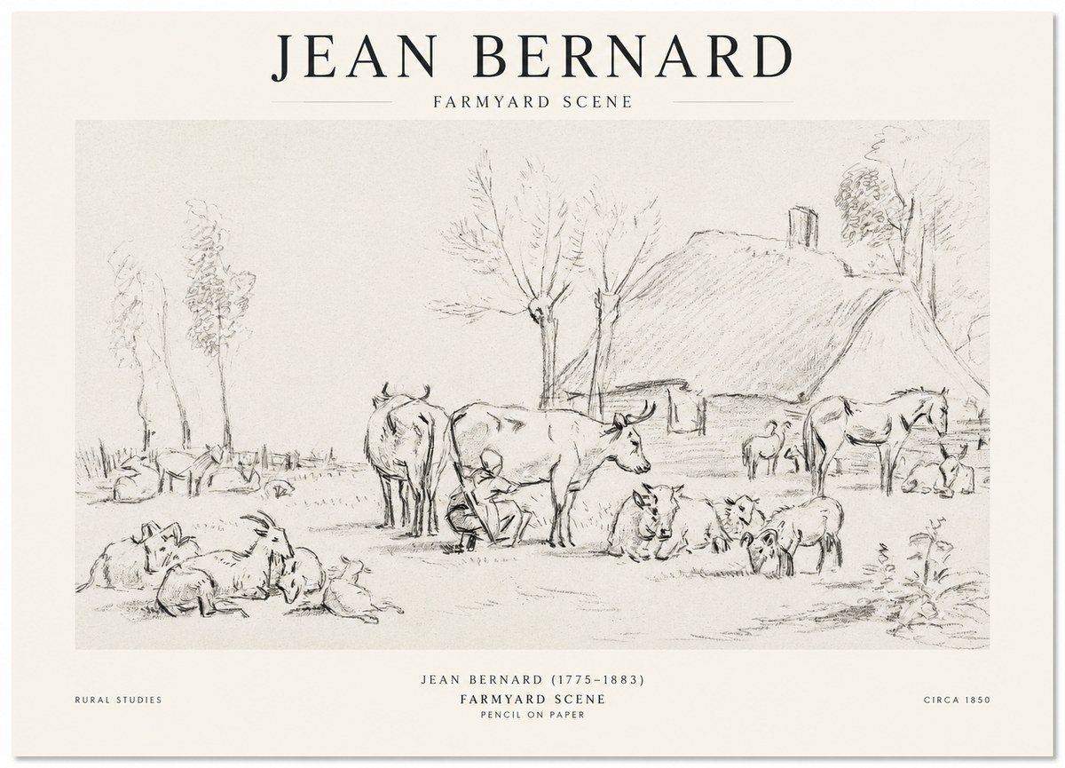 Jean Bernard Farmyard Scene No1 - Affiche