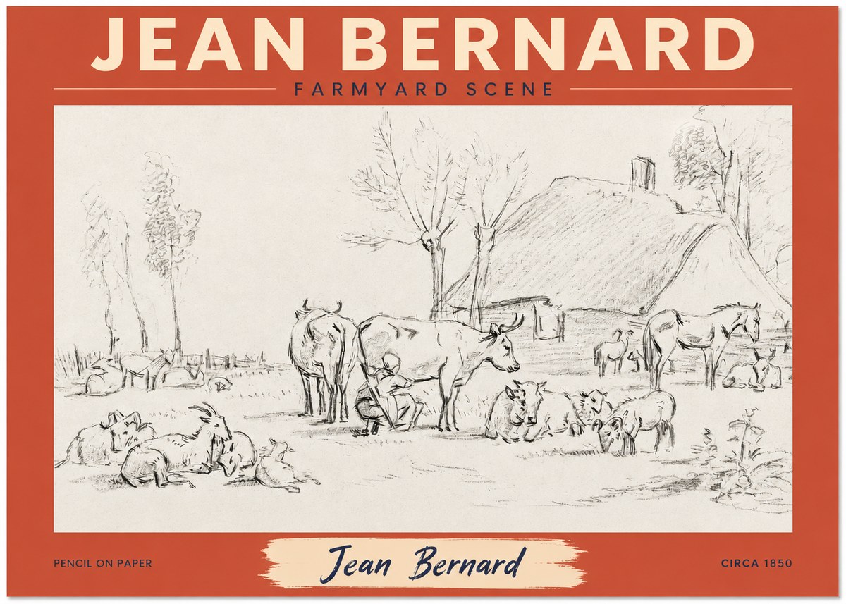 Jean Bernard Farmyard Scene No2 - Affiche