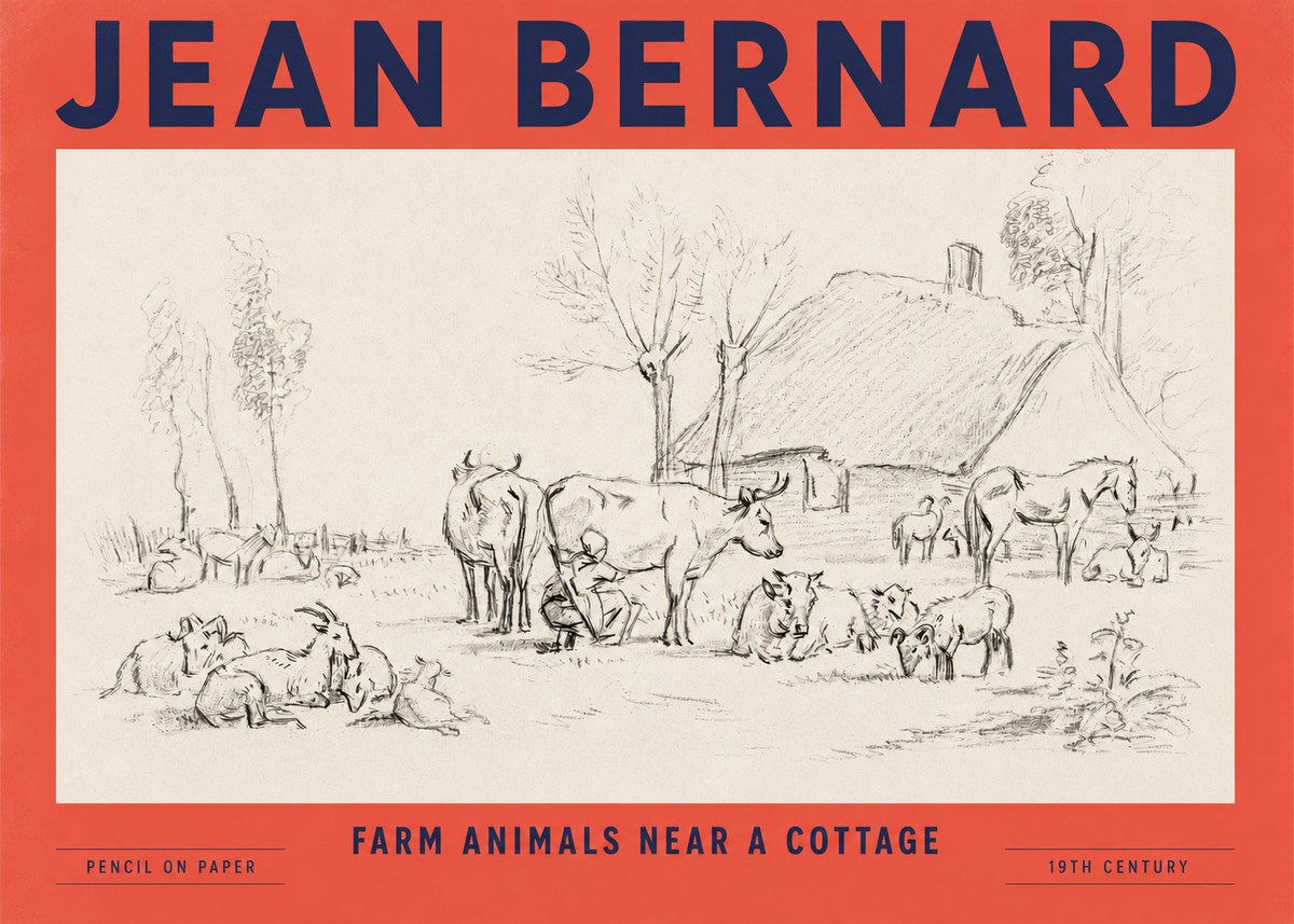Jean Bernard Farmyard Scene No5 - Affiche