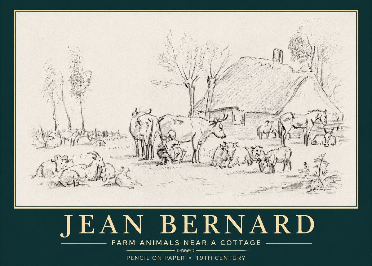 Jean Bernard Farmyard Scene No6 - Affiche