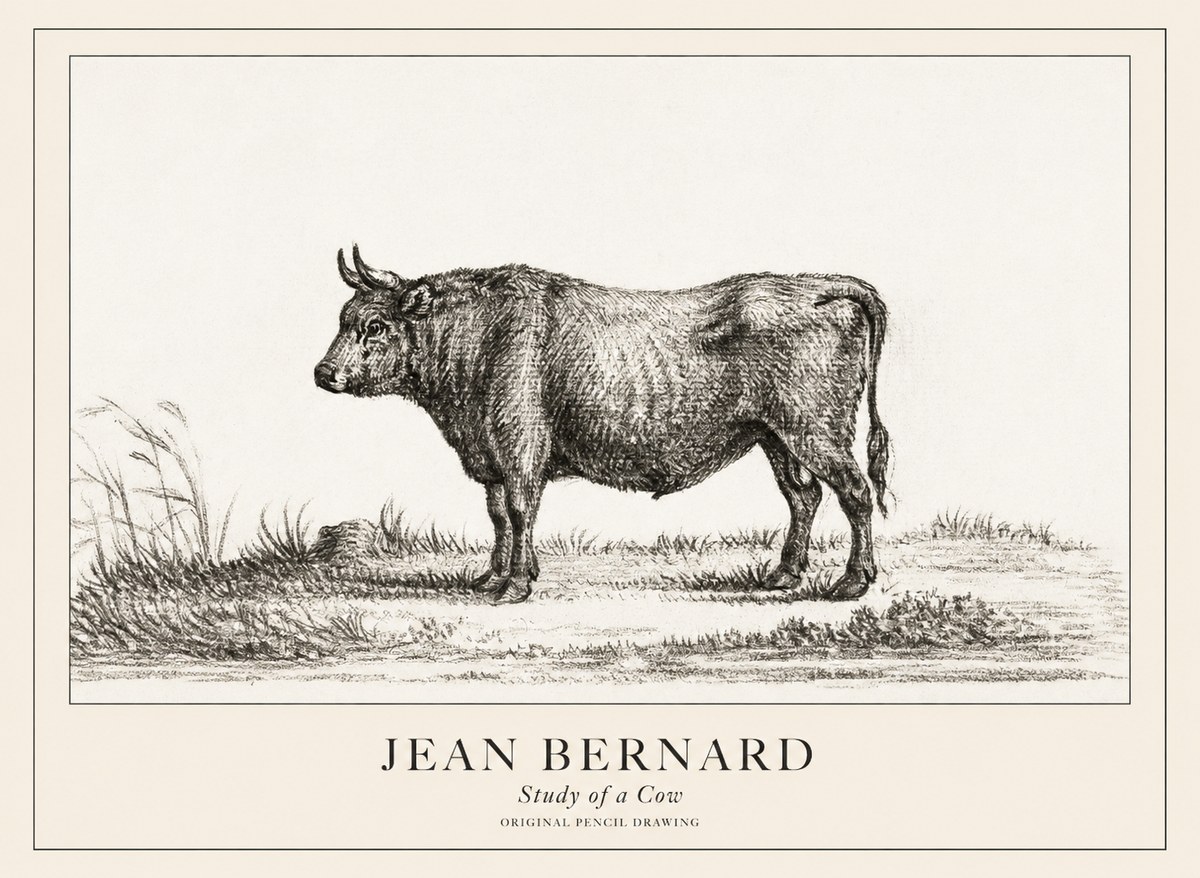 Jean Bernard Study of a Cow XIII No3 - Affiche