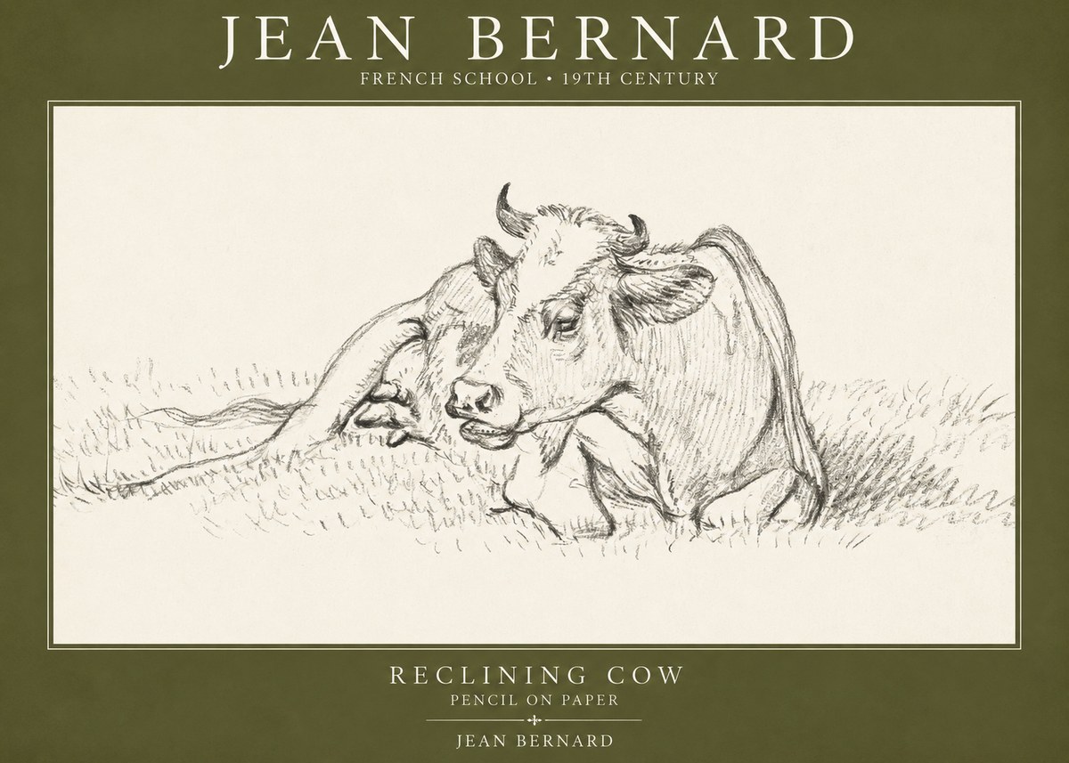 Jean Bernard Reclining Cow III No1 - Affiche