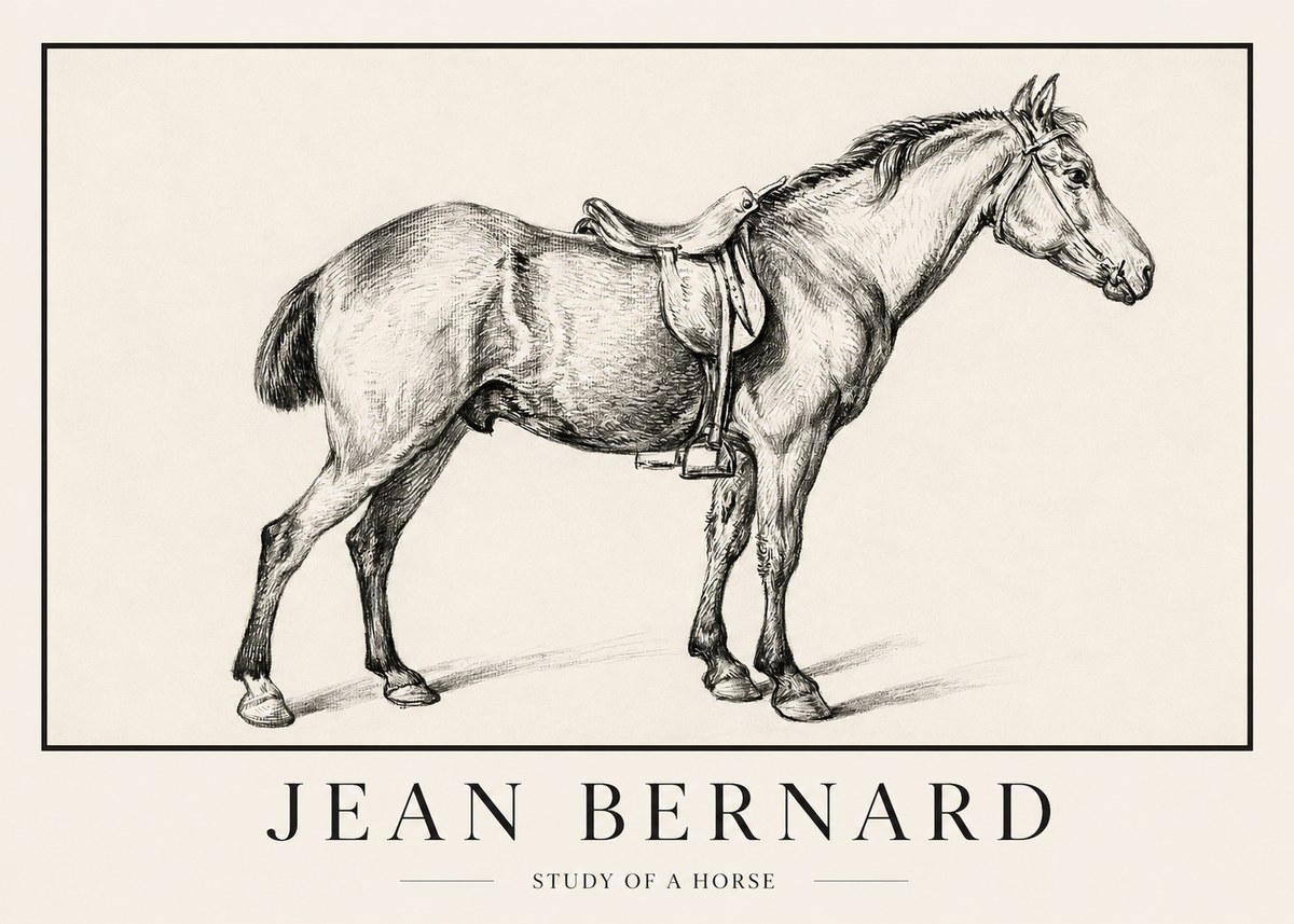 Jean Bernard Study of a Horse X No1 - Affiche