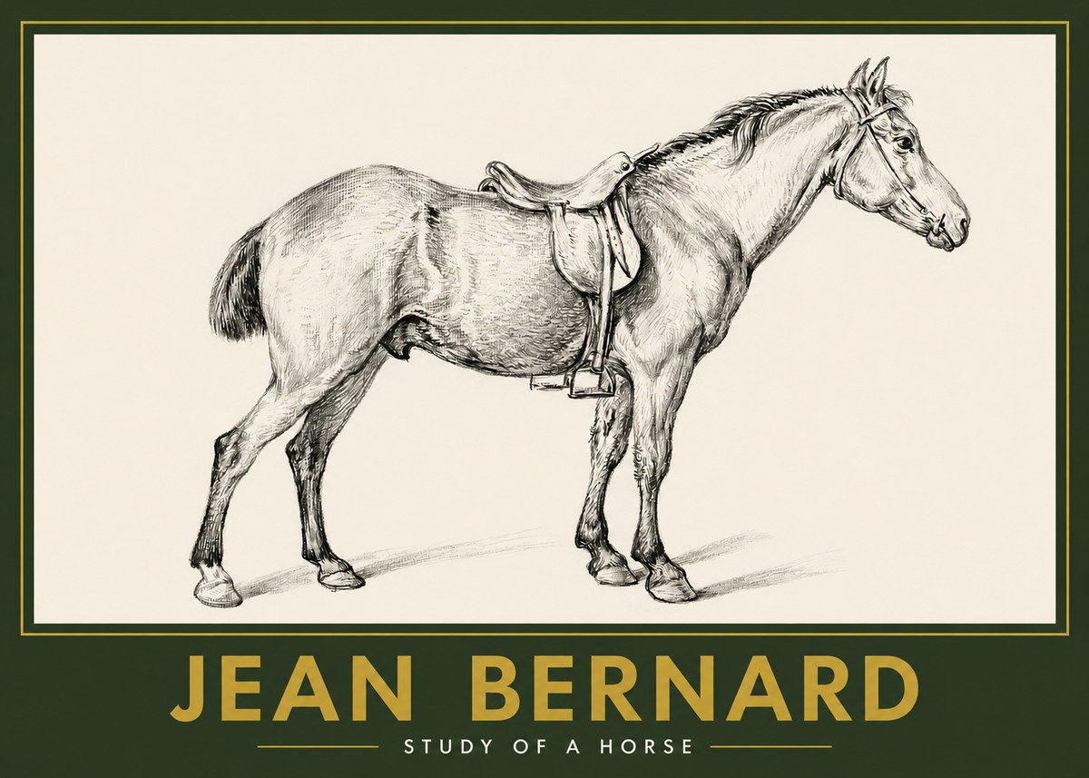 Jean Bernard Study of a Horse X No2 - Affiche