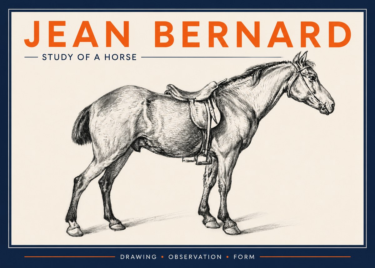 Jean Bernard Study of a Horse X No4 - Affiche