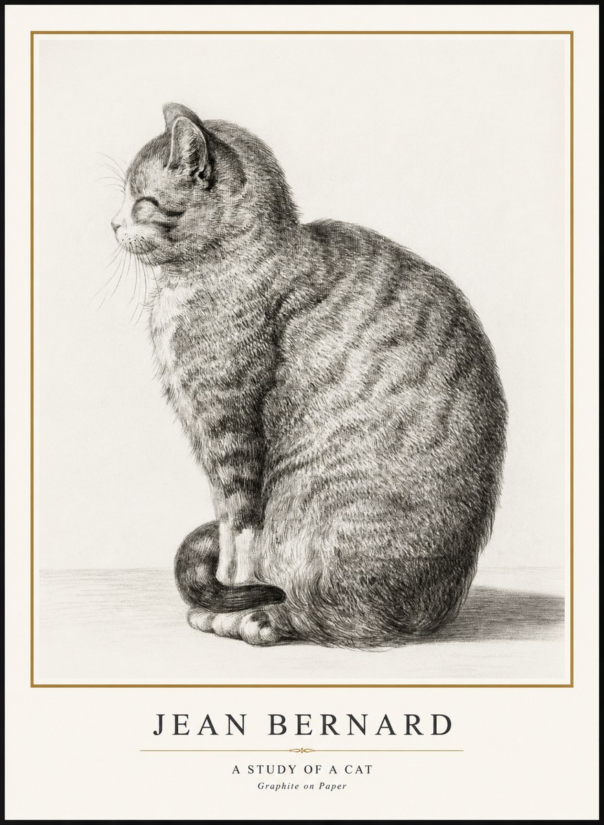 Jean Bernard Cat in Profile No3 - Affiche