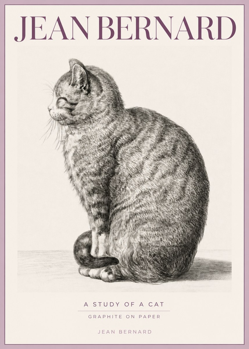 Jean Bernard Cat in Profile No5 - Affiche