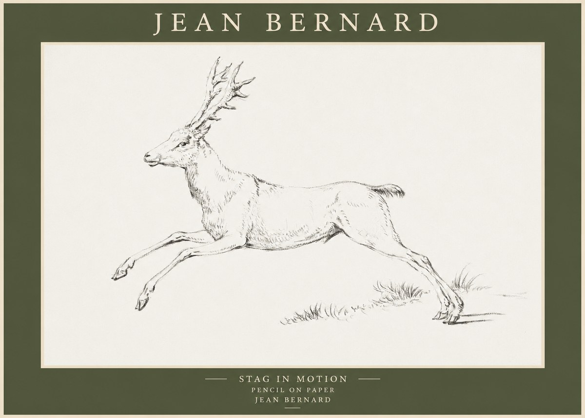 Jean Bernard Stag in Motion No1 - Affiche