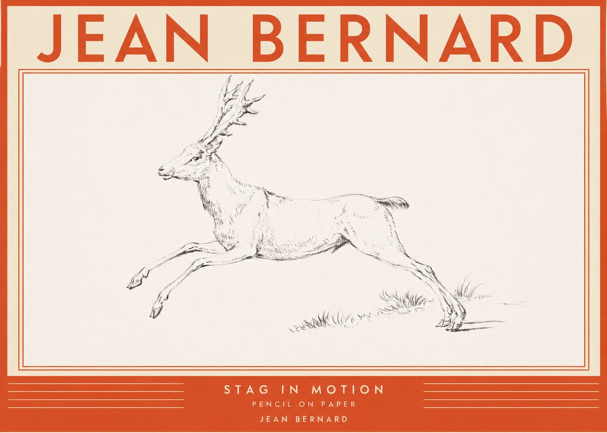 Jean Bernard Stag in Motion No2 - Affiche