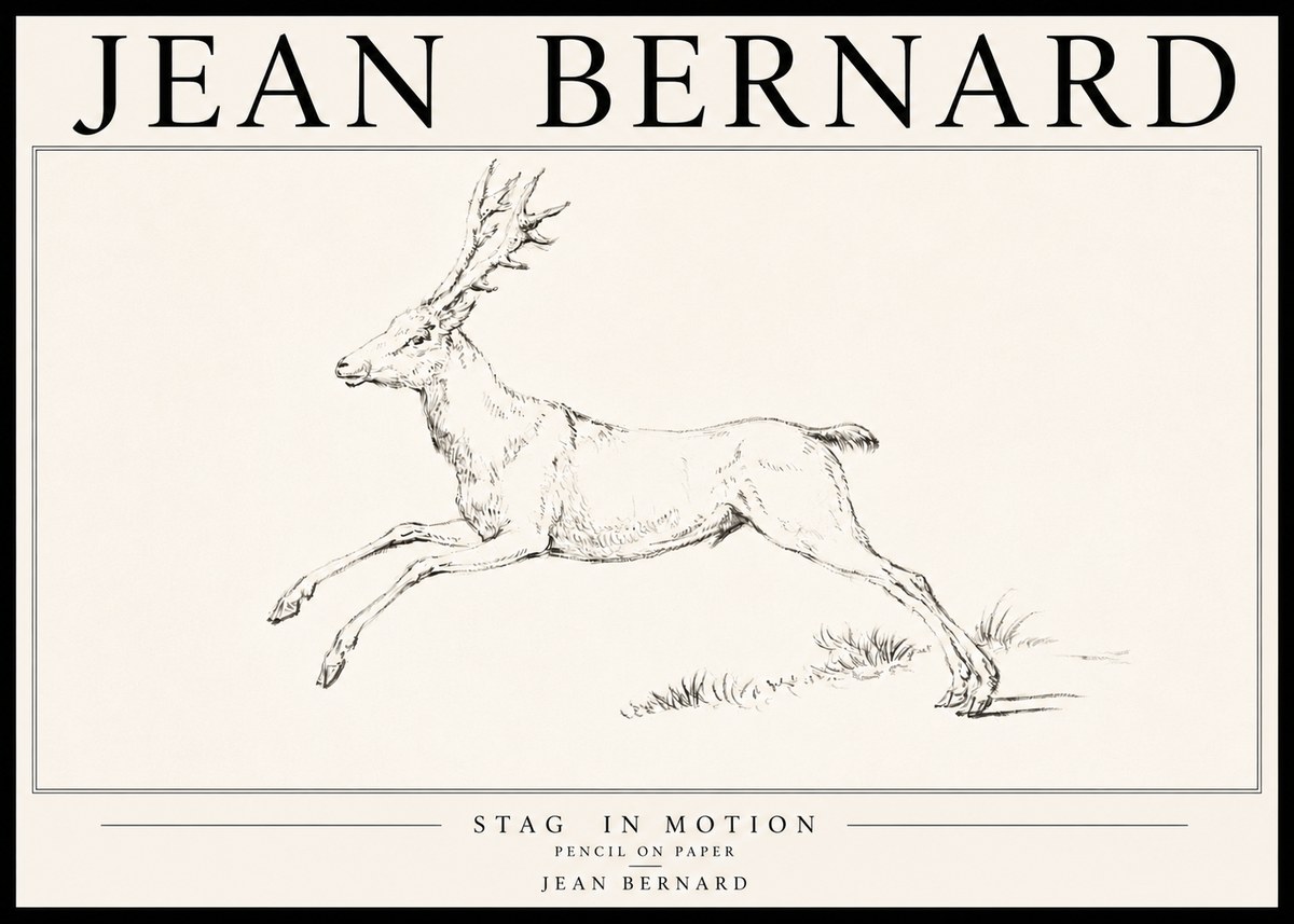 Jean Bernard Stag in Motion No6 - Affiche