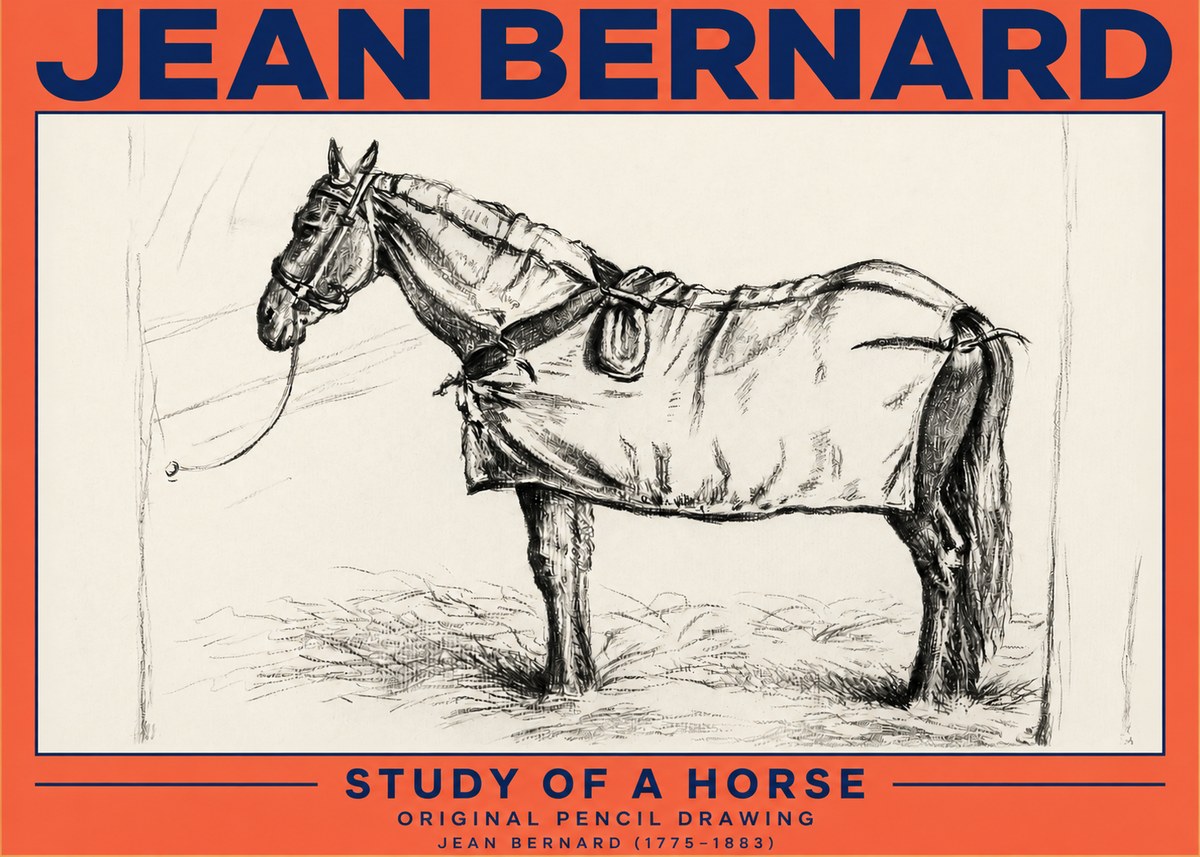 Jean Bernard Study of a Horse XI No3 - Affiche