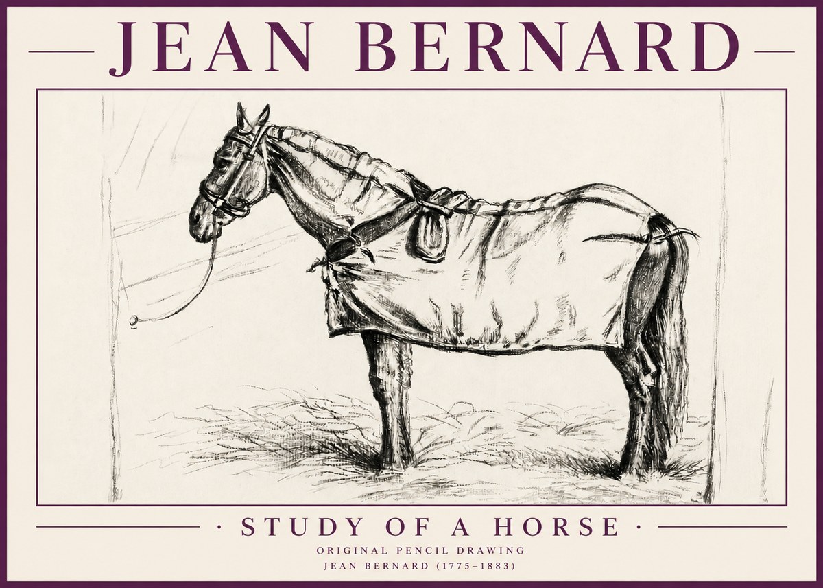Jean Bernard Study of a Horse XI No4 - Affiche