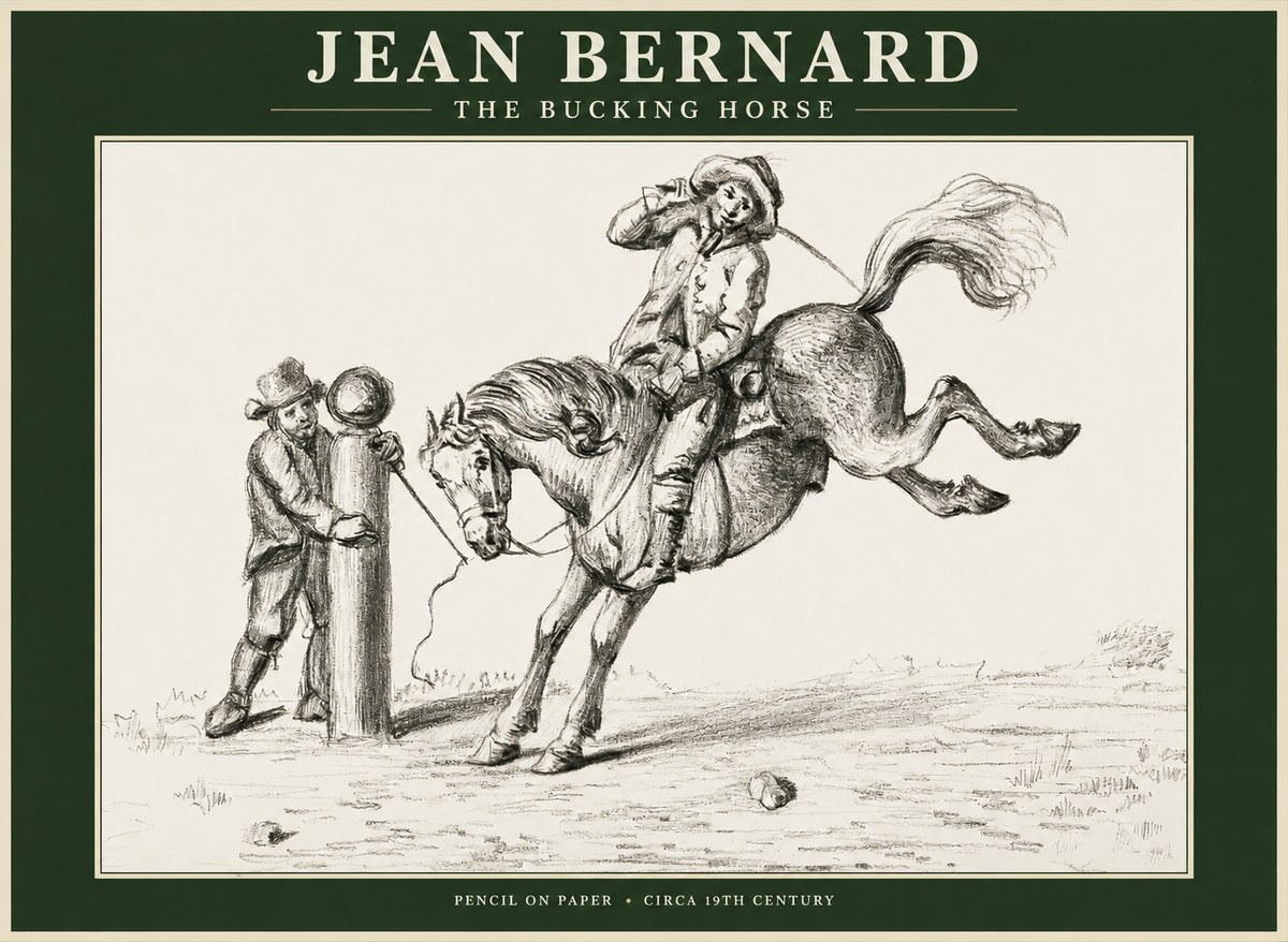 Jean Bernard A Study of the Bucking Horse No2 - Affiche
