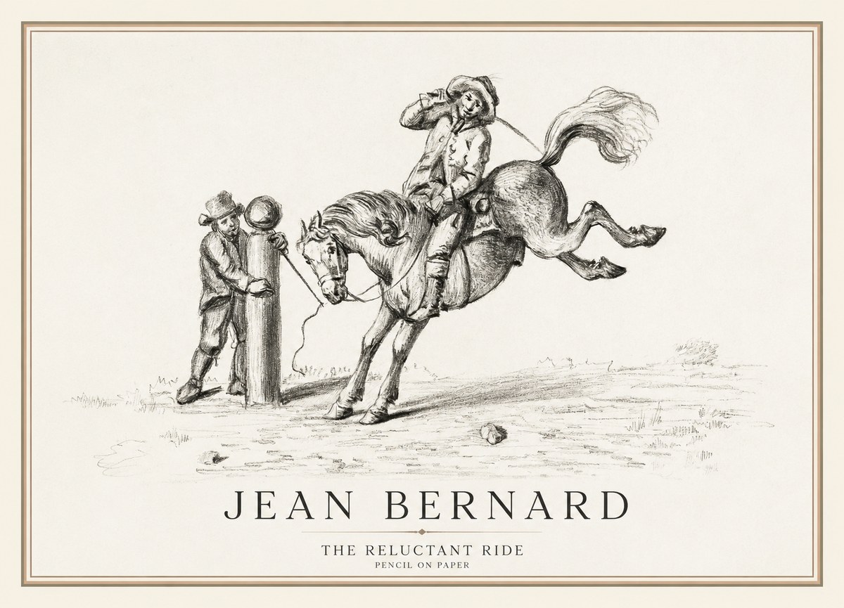 Jean Bernard A Study of the Bucking Horse No3 - Affiche