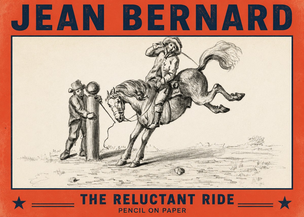 Jean Bernard A Study of the Bucking Horse No4 - Affiche