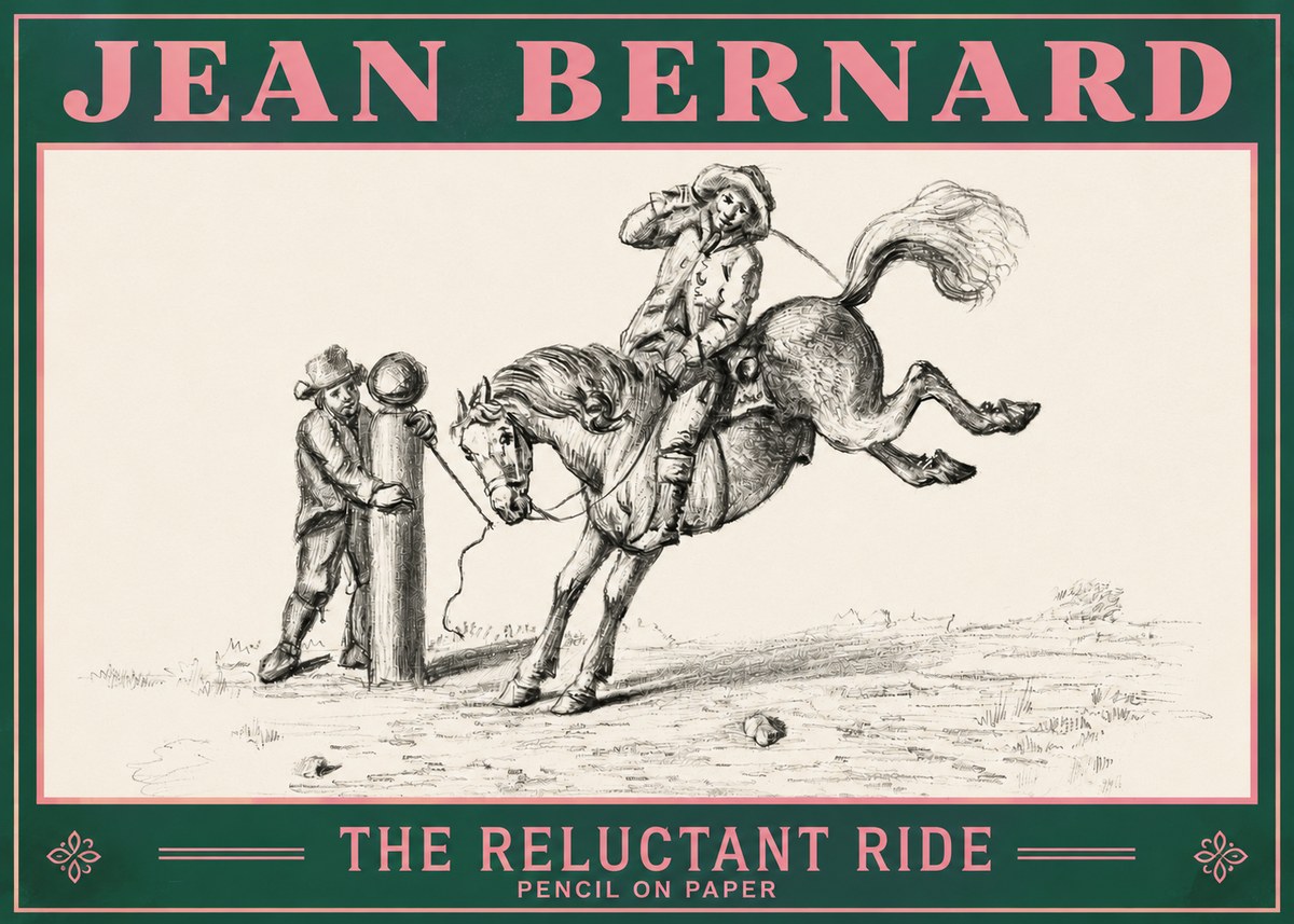 Jean Bernard A Study of the Bucking Horse No5 - Affiche