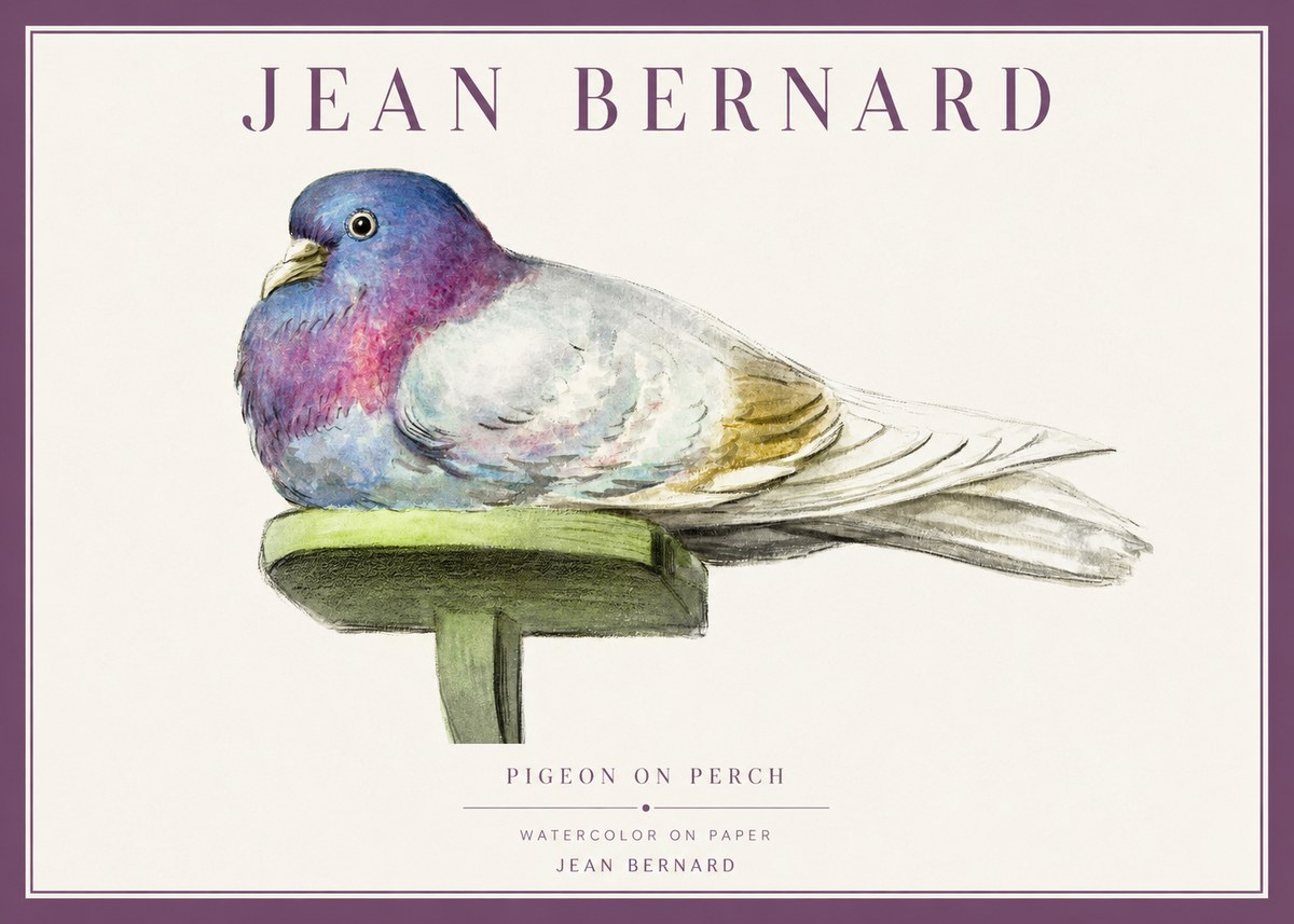 Jean Bernard Pigeon on Perch No1 - Affiche