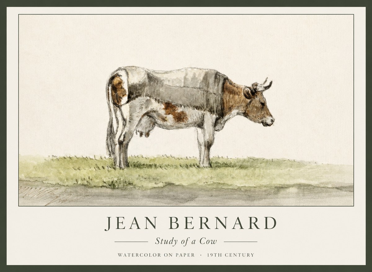 Jean Bernard Study of a Cow XIV No1 - Affiche