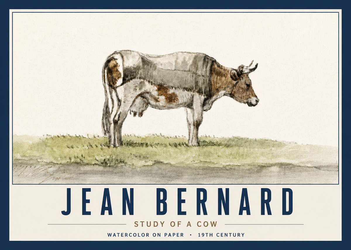 Jean Bernard Study of a Cow XIV No6 - Affiche