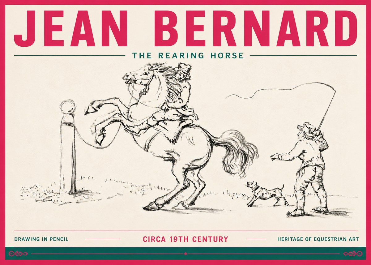 Jean Bernard The Rearing Horse I No6 - Affiche