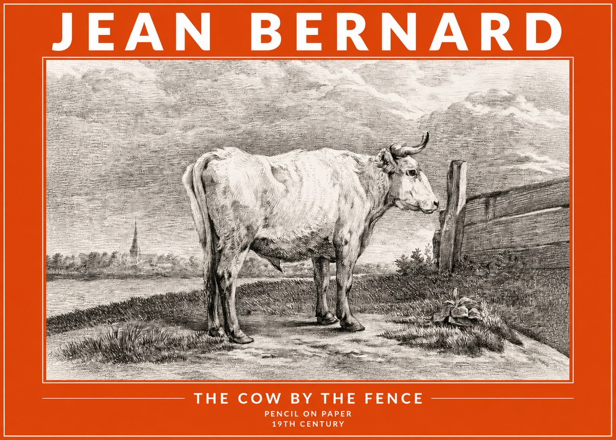 Jean Bernard Study of a Cow XV No4 - Affiche