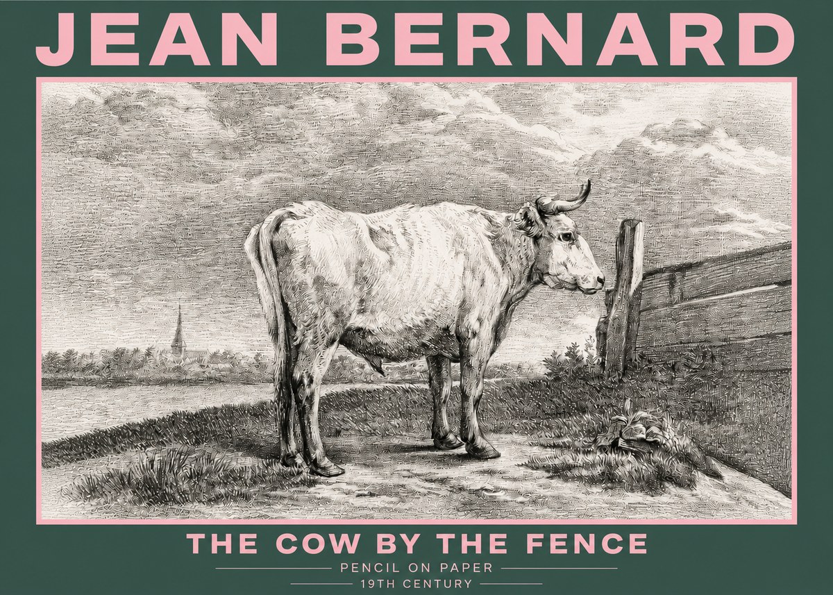 Jean Bernard Study of a Cow XV No5 - Affiche