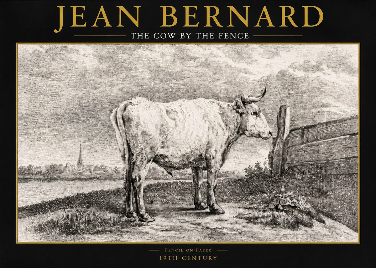 Jean Bernard Study of a Cow XV No6 - Affiche