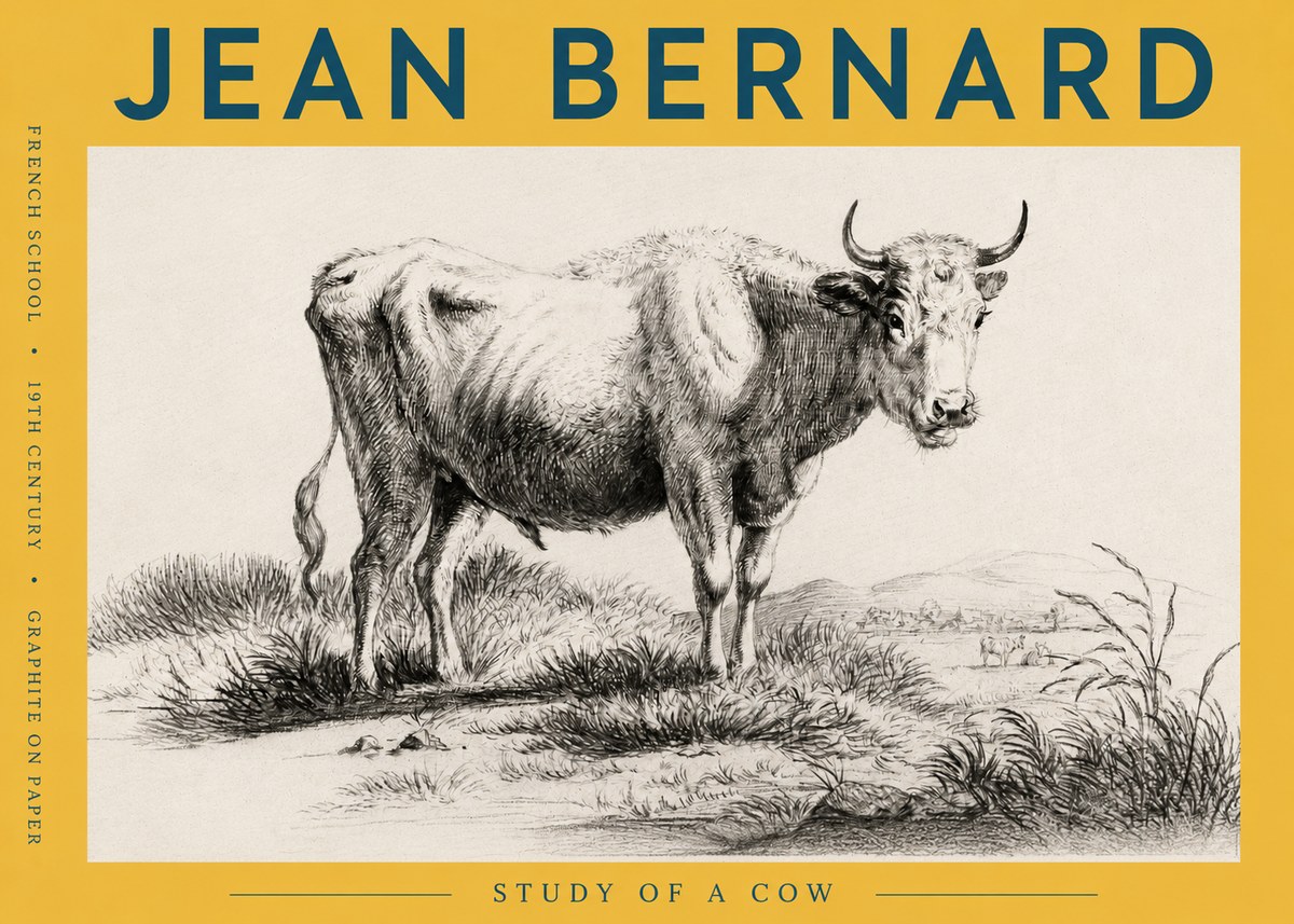 Jean Bernard Study of a Cow XVI No6 - Affiche