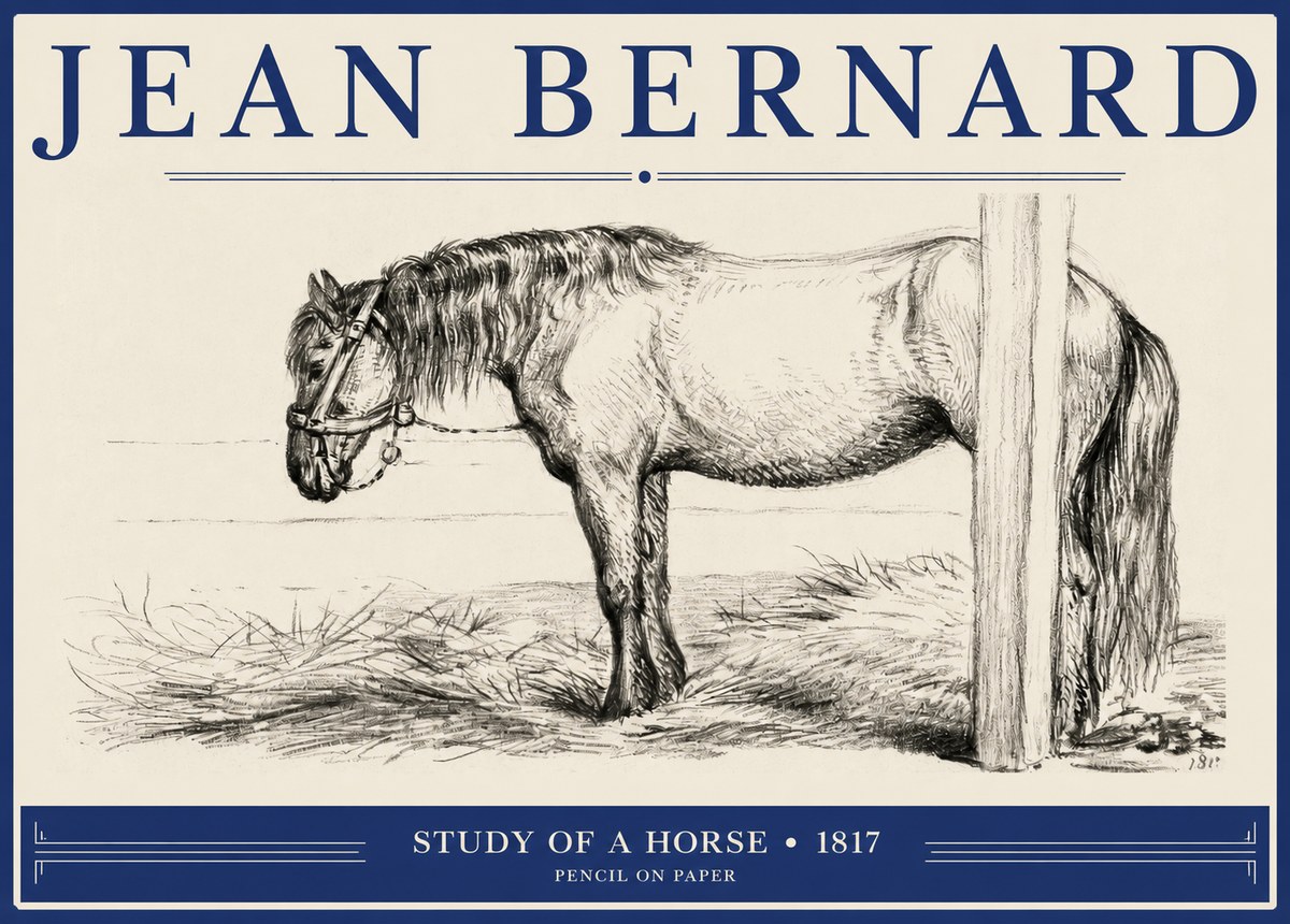 Jean Bernard Study of a Horse XII No2 - Affiche